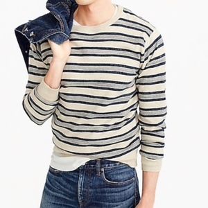 JCrew Rugged cotton crewneck sweater in multistrip